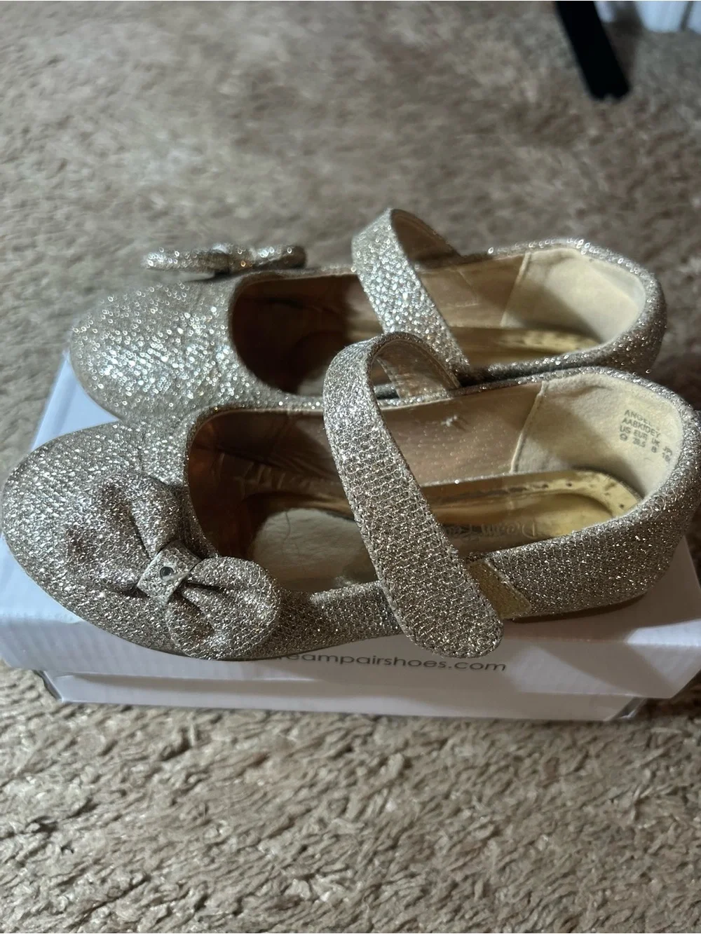 Sparkling Gold Mary Jane Girls' Dress Shoes